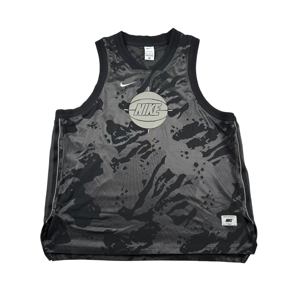 Nike Basketball Jersey Mens XL Black Camo ADV Tank Top Dri-Fit Athletic Gym Mesh